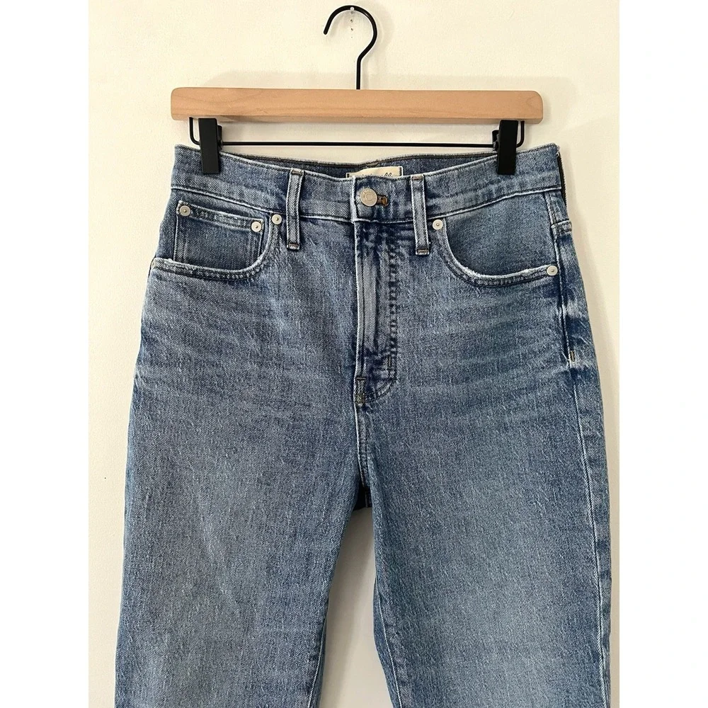 Madewell The Perfect Vintage Jean Enmore Medium Wash Raw Hem High Rise 27 MB406 - Picture 4 of 11